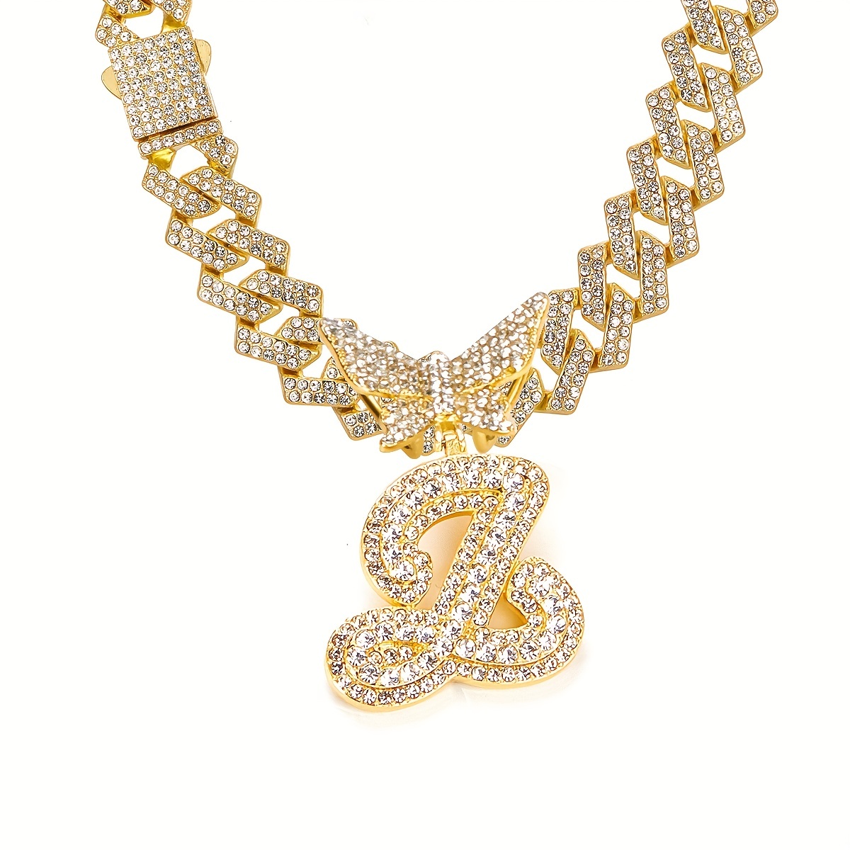 🎁 50% sleva na všechny produkty ! 🦋Dámské šperky Initial Butterfly Pendant Ice Crystal Náhrdelník💎