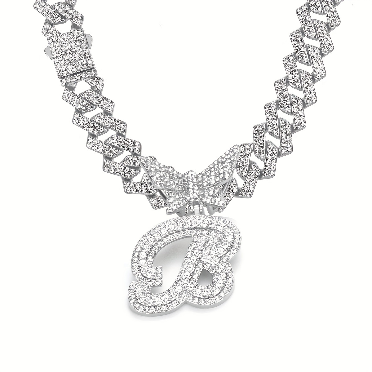 🎁 50% sleva na všechny produkty ! 🦋Dámské šperky Initial Butterfly Pendant Ice Crystal Náhrdelník💎