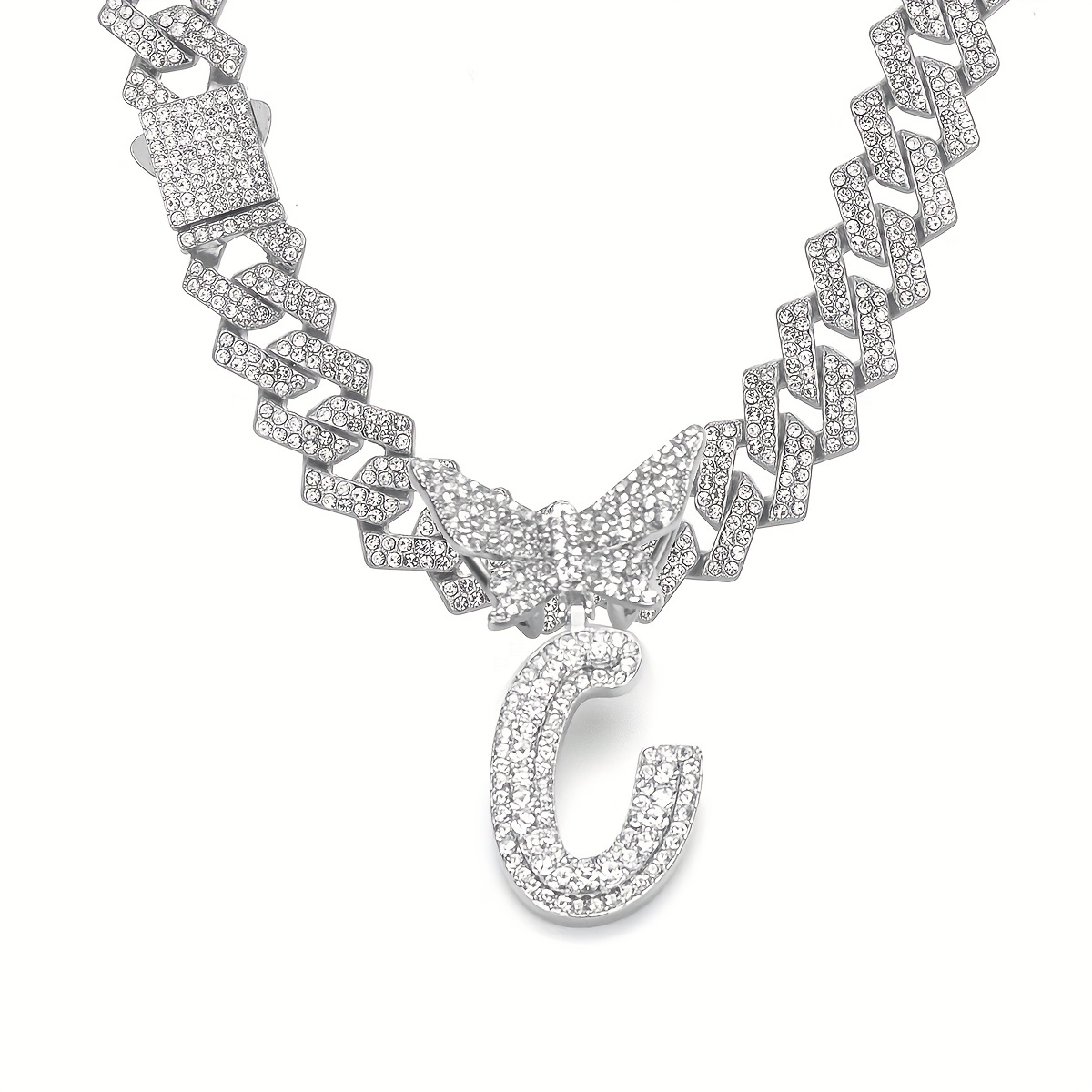 🎁 50% sleva na všechny produkty ! 🦋Dámské šperky Initial Butterfly Pendant Ice Crystal Náhrdelník💎