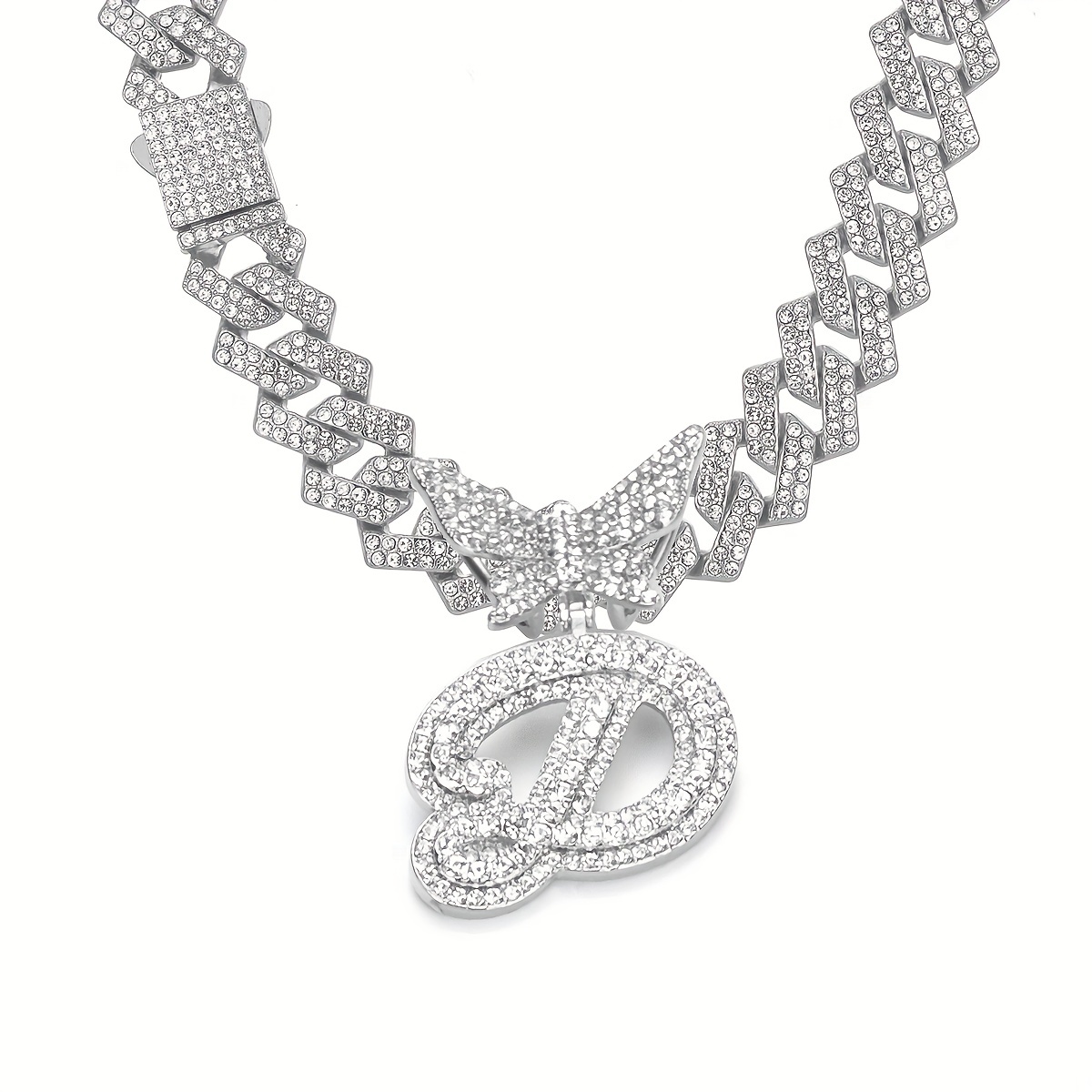 🎁 50% sleva na všechny produkty ! 🦋Dámské šperky Initial Butterfly Pendant Ice Crystal Náhrdelník💎