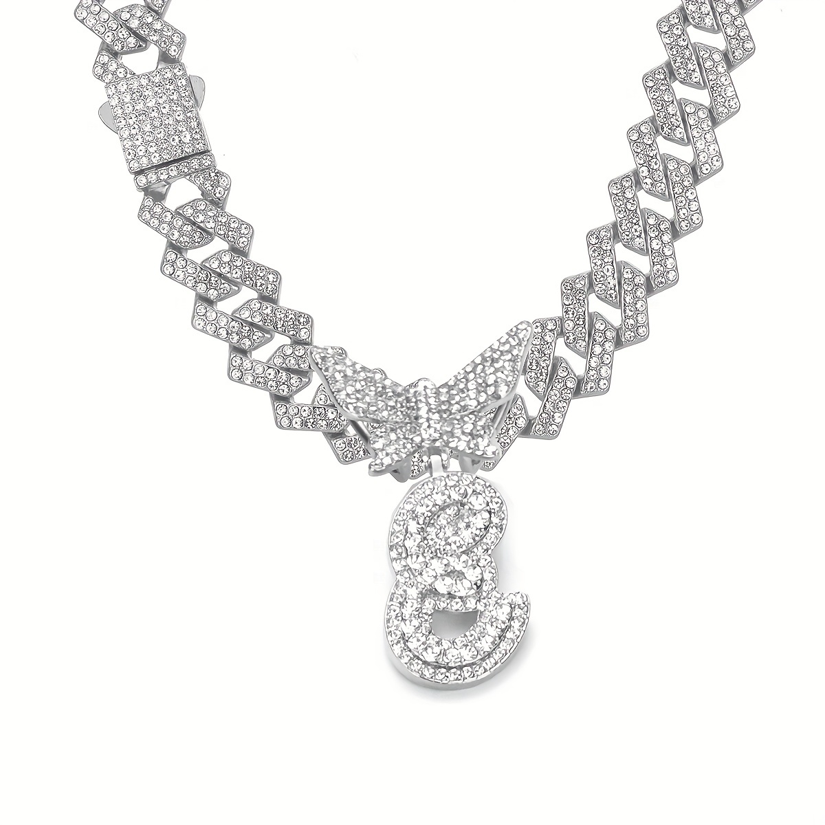 🎁 50% sleva na všechny produkty ! 🦋Dámské šperky Initial Butterfly Pendant Ice Crystal Náhrdelník💎