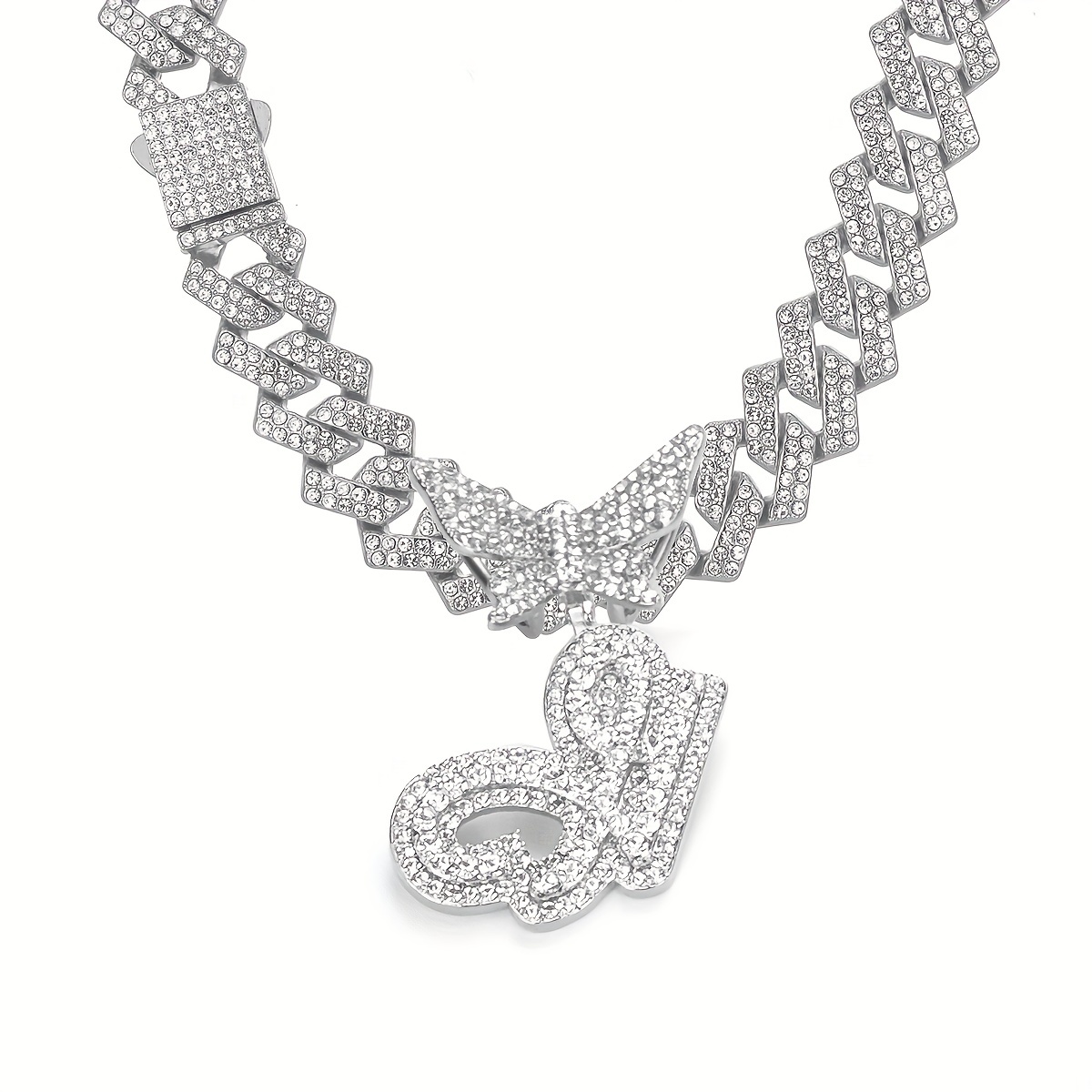 🎁 50% sleva na všechny produkty ! 🦋Dámské šperky Initial Butterfly Pendant Ice Crystal Náhrdelník💎