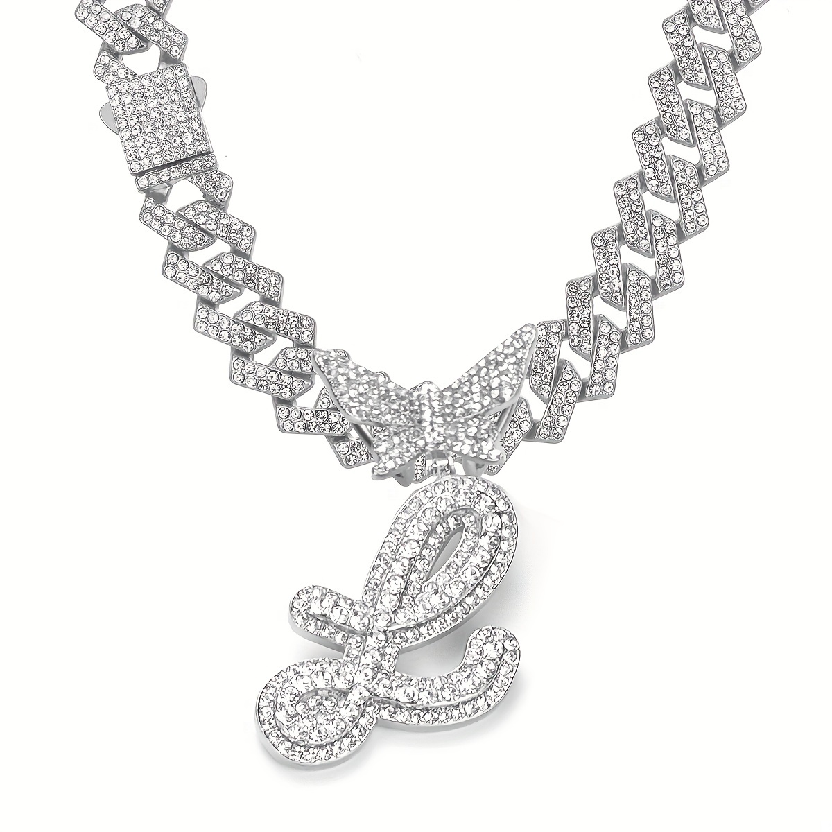 🎁 50% sleva na všechny produkty ! 🦋Dámské šperky Initial Butterfly Pendant Ice Crystal Náhrdelník💎