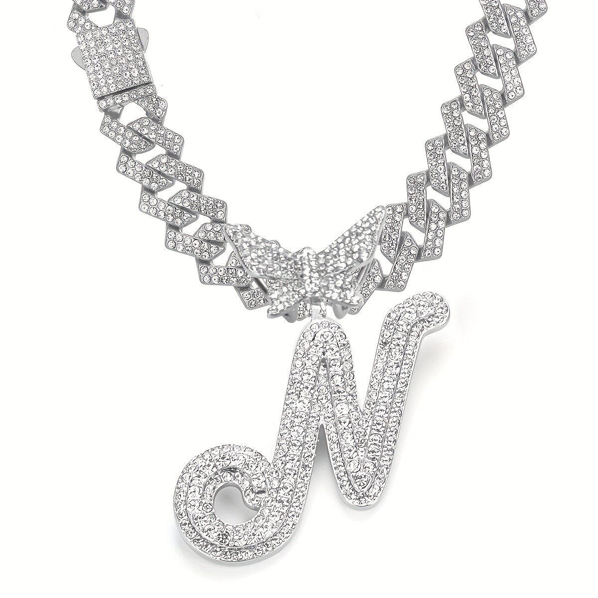🎁 50% sleva na všechny produkty ! 🦋Dámské šperky Initial Butterfly Pendant Ice Crystal Náhrdelník💎