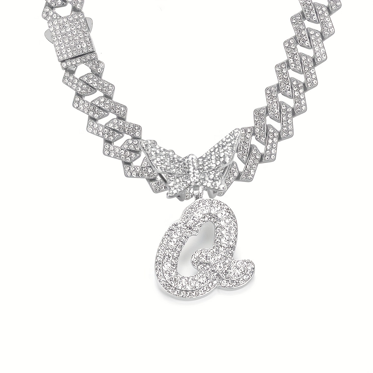 🎁 50% sleva na všechny produkty ! 🦋Dámské šperky Initial Butterfly Pendant Ice Crystal Náhrdelník💎