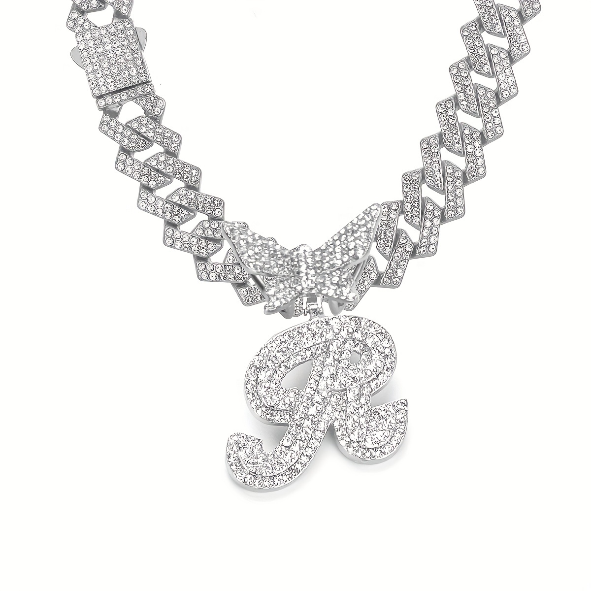 🎁 50% sleva na všechny produkty ! 🦋Dámské šperky Initial Butterfly Pendant Ice Crystal Náhrdelník💎
