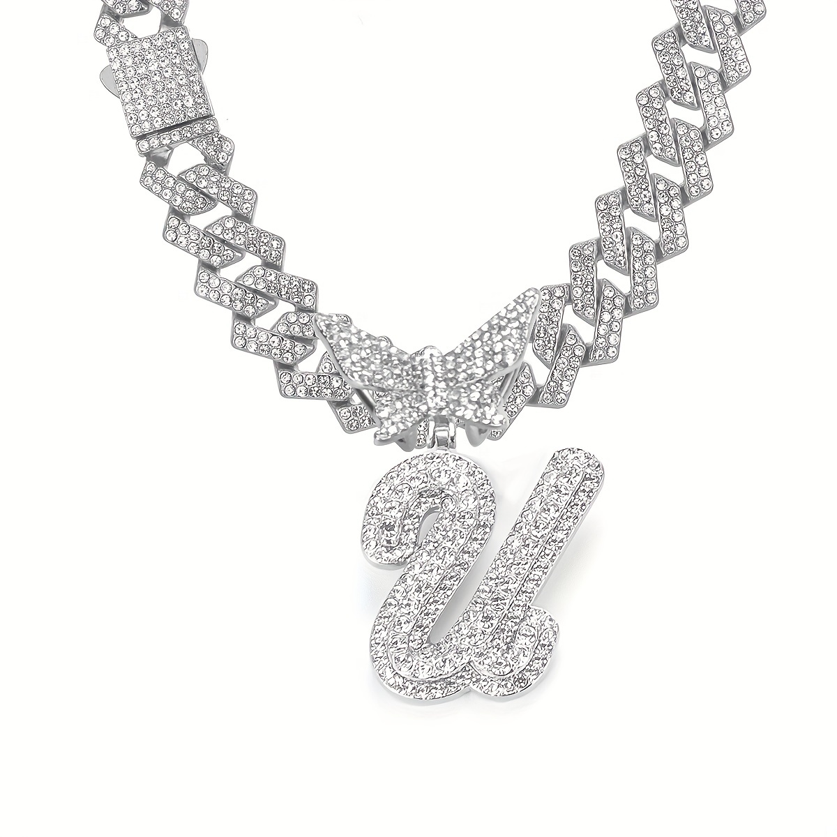 🎁 50% sleva na všechny produkty ! 🦋Dámské šperky Initial Butterfly Pendant Ice Crystal Náhrdelník💎