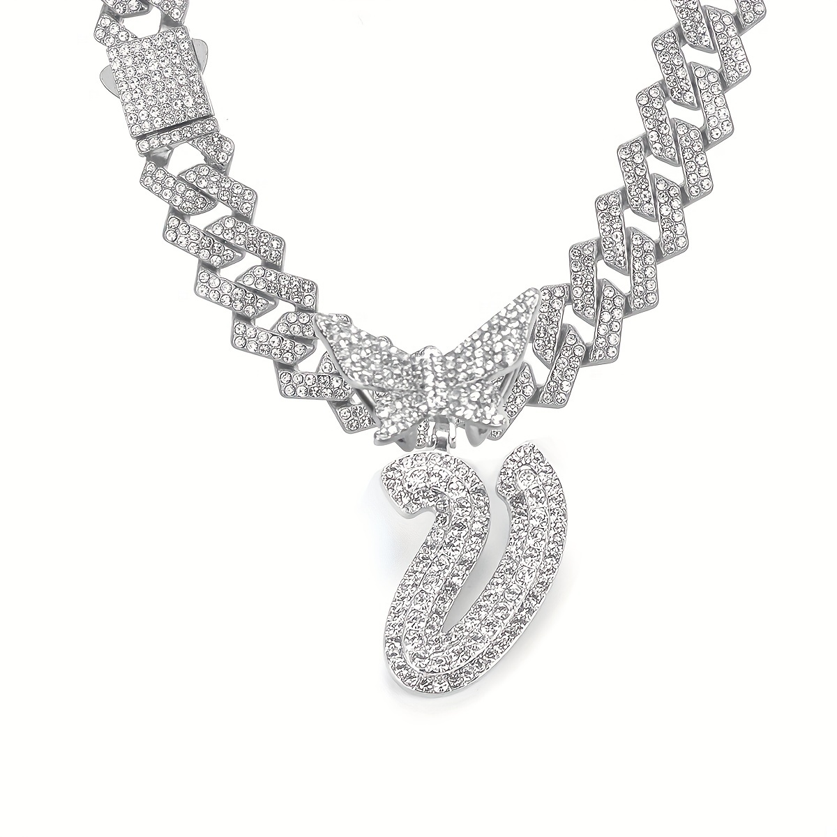 🎁 50% sleva na všechny produkty ! 🦋Dámské šperky Initial Butterfly Pendant Ice Crystal Náhrdelník💎