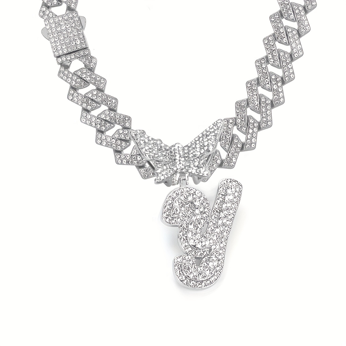 🎁 50% sleva na všechny produkty ! 🦋Dámské šperky Initial Butterfly Pendant Ice Crystal Náhrdelník💎
