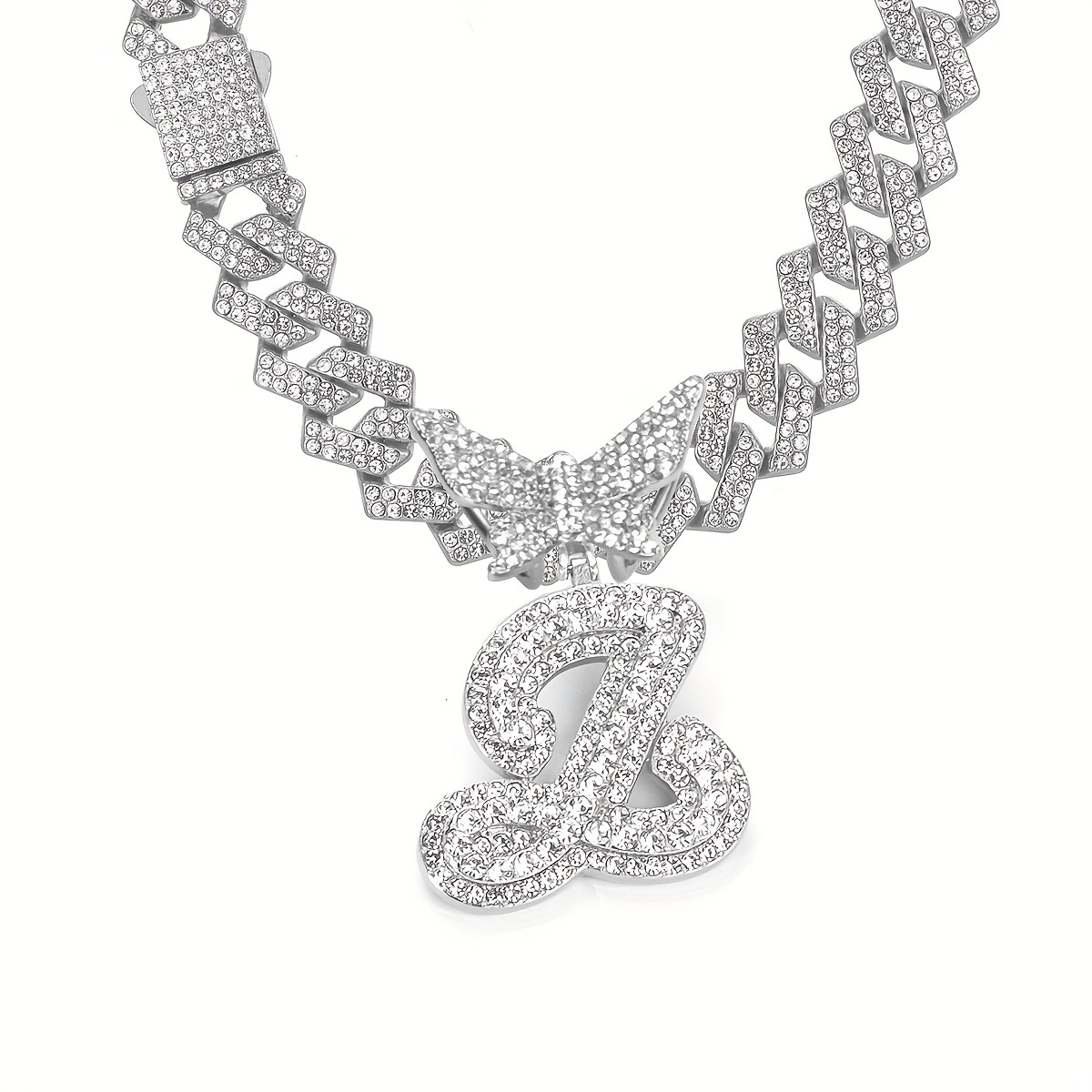🎁 50% sleva na všechny produkty ! 🦋Dámské šperky Initial Butterfly Pendant Ice Crystal Náhrdelník💎