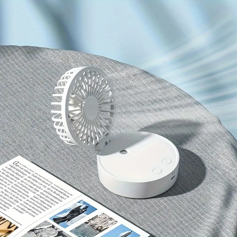 Ventilador de névoa USB montado no pescoço com mini umidificação, três velocidades, ar condicionado e resfriamento de água, ventilador USB com umidificador de spray USB Tipo-C.