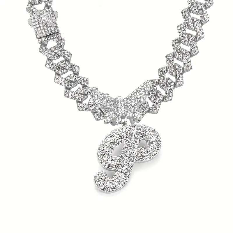 🎁 50% sleva na všechny produkty ! 🦋Dámské šperky Initial Butterfly Pendant Ice Crystal Náhrdelník💎