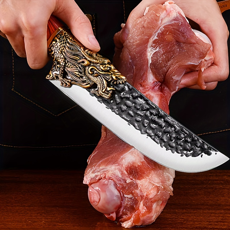 Conjunto de 3, faca de cozinha, faca de corte, faca de carne, acampamento ao ar livre, faca de corte forjada