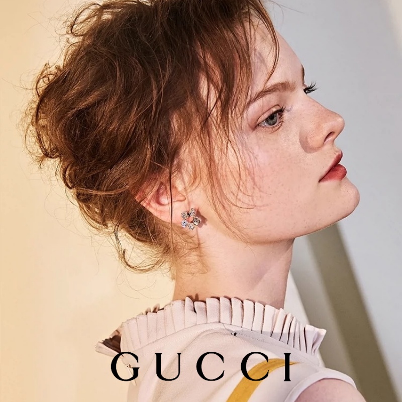 Cercei Gucci cu diamante elisabetane din aur de 18k