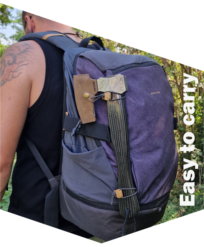 Machado de aventura com cabo de fibra de carbono forjado à mão multiuso