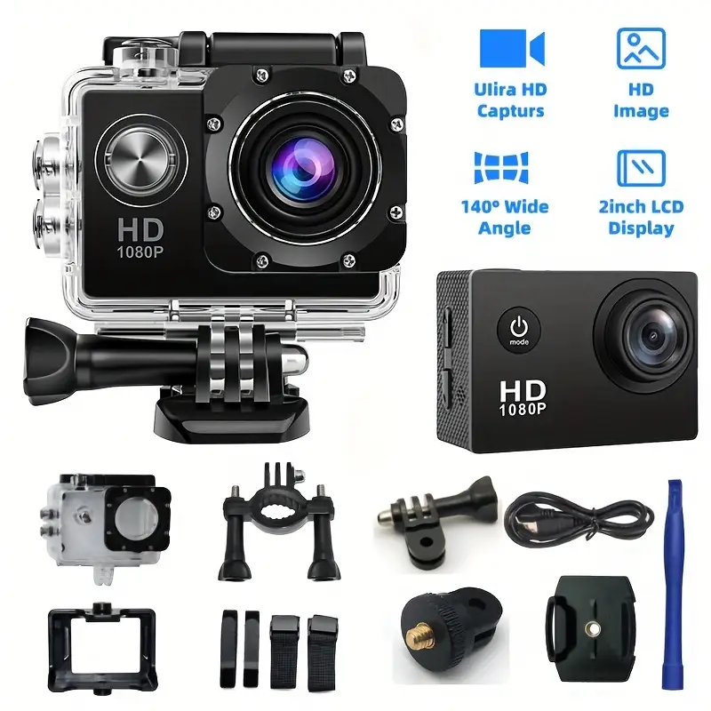 📸【Camera sport ActionX Pro 1080P HD】— O singură cameră poate cuceri toate scenele, maestrul tău documentar portabil! 🔥 Unghi larg 140° + stabilizare electronică a imaginii, ciclism, scufundări, schi, poza este la fel de stabilă ca un film!