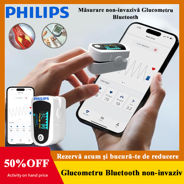 Glucometru neinvaziv Philips, fără ac, fără sânge, tester pentru diabet, detectarea electrocardiogr