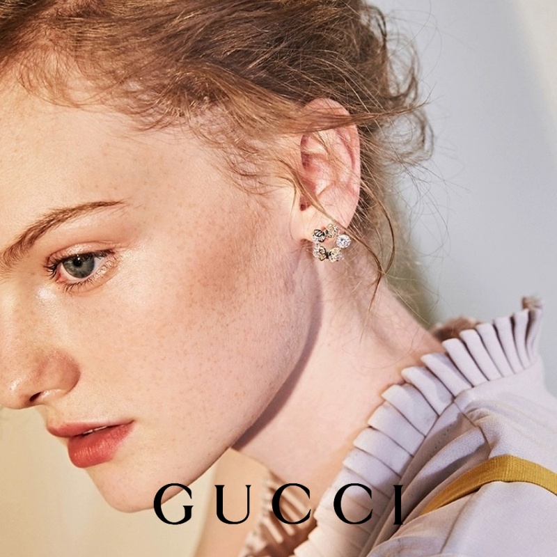 Cercei Gucci cu diamante elisabetane din aur de 18k