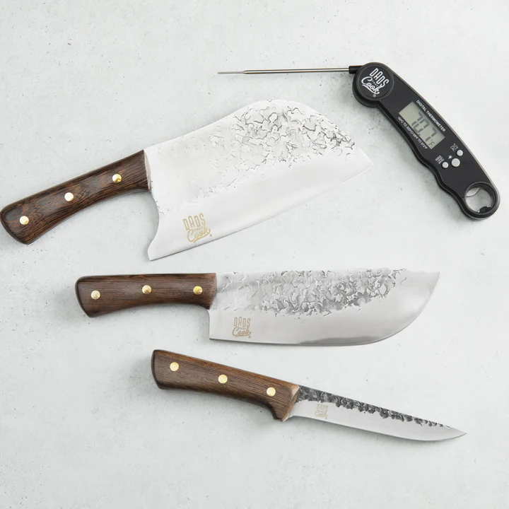 4 части, швейцарски кулинарни инструменти с дамаскски рисунък - подходящи за къмпинг на открито и домашно ползване.