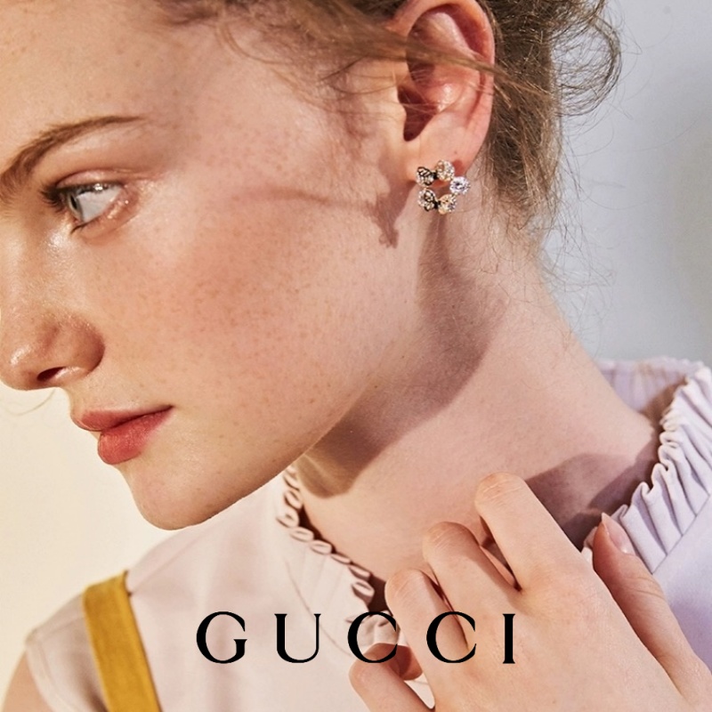 Cercei Gucci cu diamante elisabetane din aur de 18k