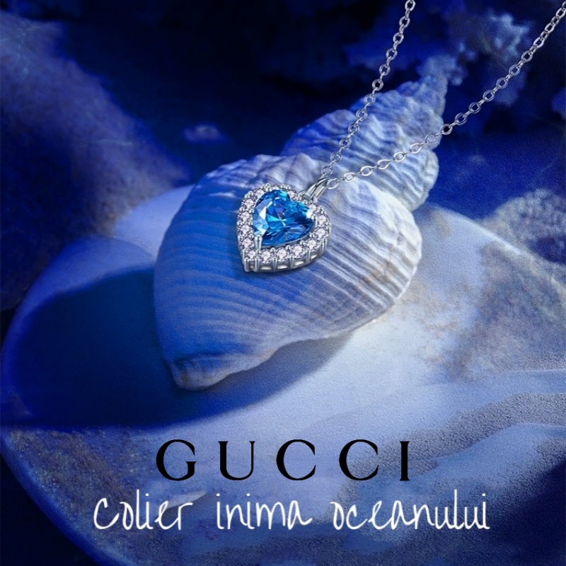 Reducere mare de preț💎✨Colier cu safir Gucci 18k Heart of the Ocean
