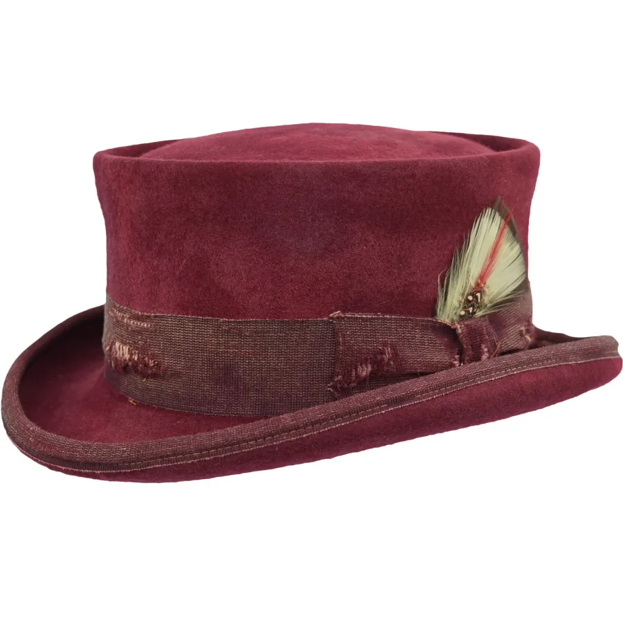Fashion Flat Top Bowler Hat Wool Bowler Hat