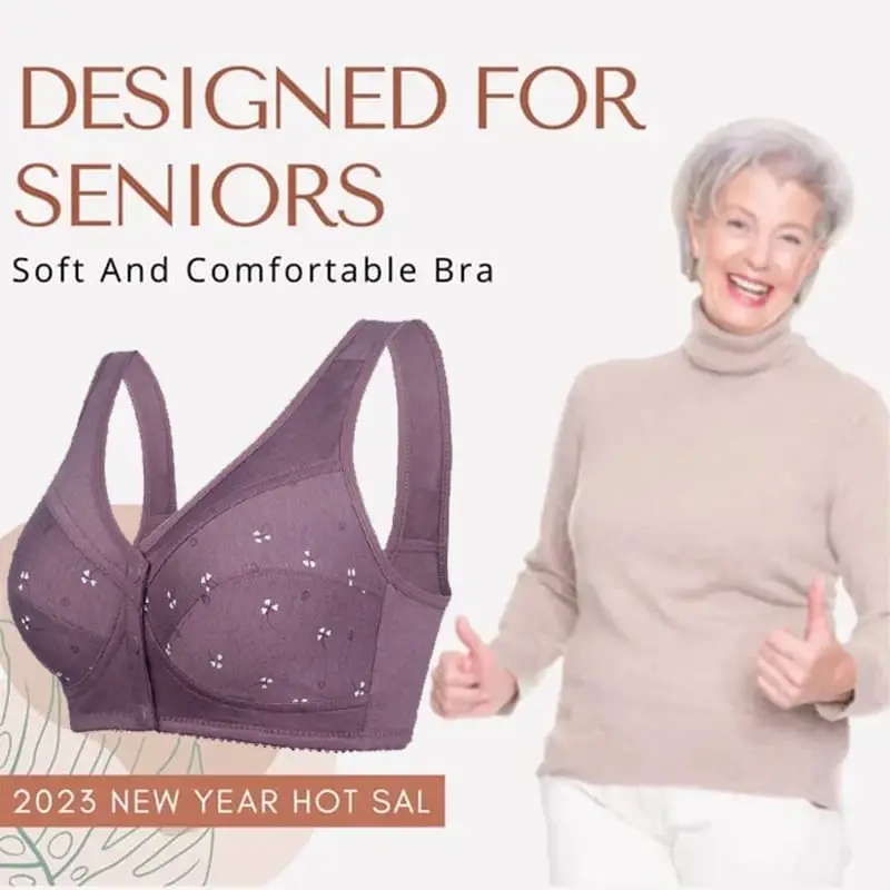 🌹BUY 2 GET 1 FREE🌹DESIGN FOR SENIOR FRONT CLOSURE COTTON BRA🎀(PLEASE ADD 3/5 PCS TO YOUR CART😍)