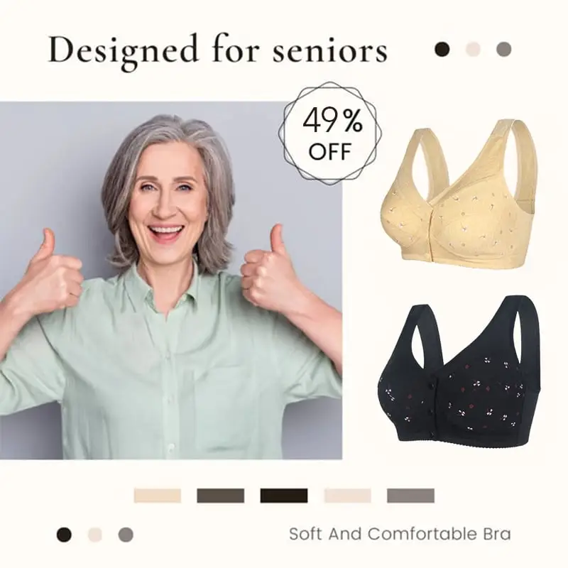 🌹BUY 2 GET 1 FREE🌹DESIGN FOR SENIOR FRONT CLOSURE COTTON BRA🎀(PLEASE ADD 3/5 PCS TO YOUR CART😍)