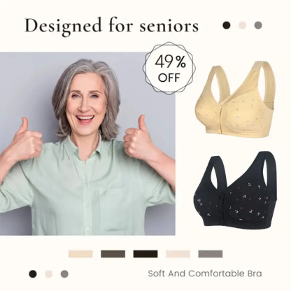 🌹BUY 2 GET 1 FREE🌹DESIGN FOR SENIOR FRONT CLOSURE COTTON BRA🎀(PLEASE ADD 3/5 PCS TO YOUR CART😍)