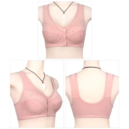 🌹BUY 2 GET 1 FREE🌹DESIGN FOR SENIOR FRONT CLOSURE COTTON BRA🎀(PLEASE ADD 3/5 PCS TO YOUR CART😍)