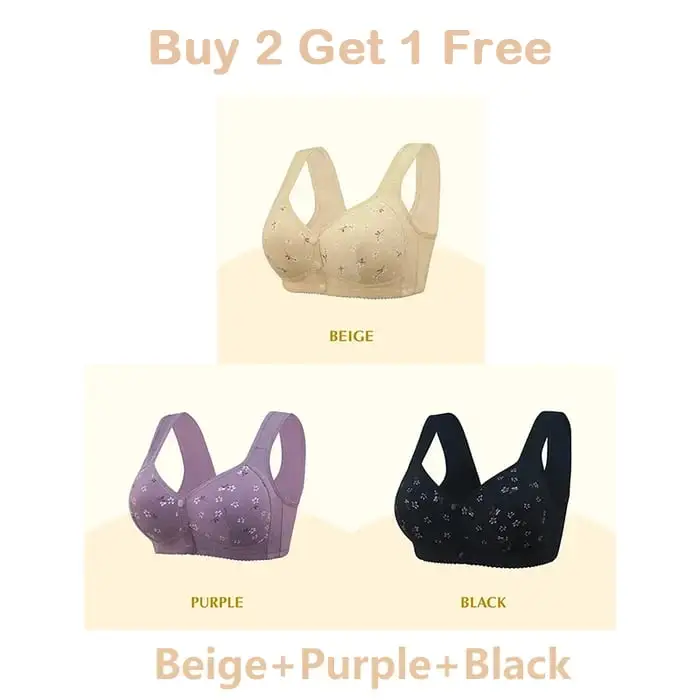 🌹BUY 2 GET 1 FREE🌹DESIGN FOR SENIOR FRONT CLOSURE COTTON BRA🎀(PLEASE ADD 3/5 PCS TO YOUR CART😍)