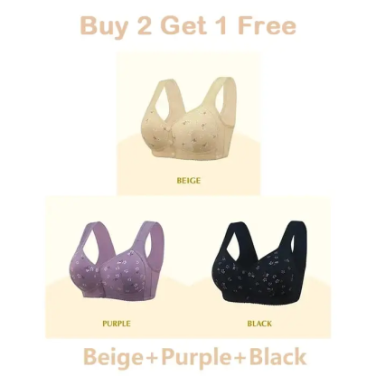 🌹BUY 2 GET 1 FREE🌹DESIGN FOR SENIOR FRONT CLOSURE COTTON BRA🎀(PLEASE ADD 3/5 PCS TO YOUR CART😍)