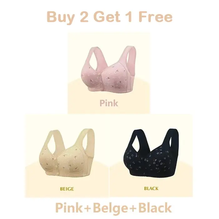 🌹BUY 2 GET 1 FREE🌹DESIGN FOR SENIOR FRONT CLOSURE COTTON BRA🎀(PLEASE ADD 3/5 PCS TO YOUR CART😍)