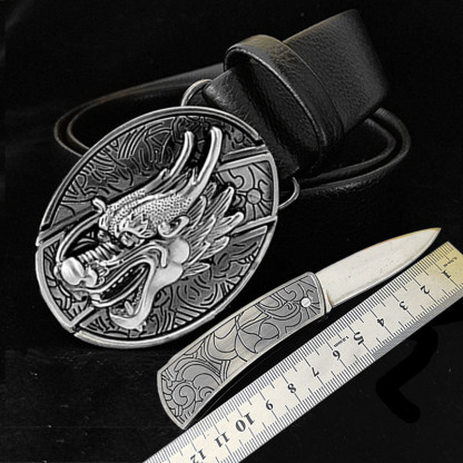 🔥LAST DAY 50% OFF🔥Western Fashion Genuine Leather Belt With Knife