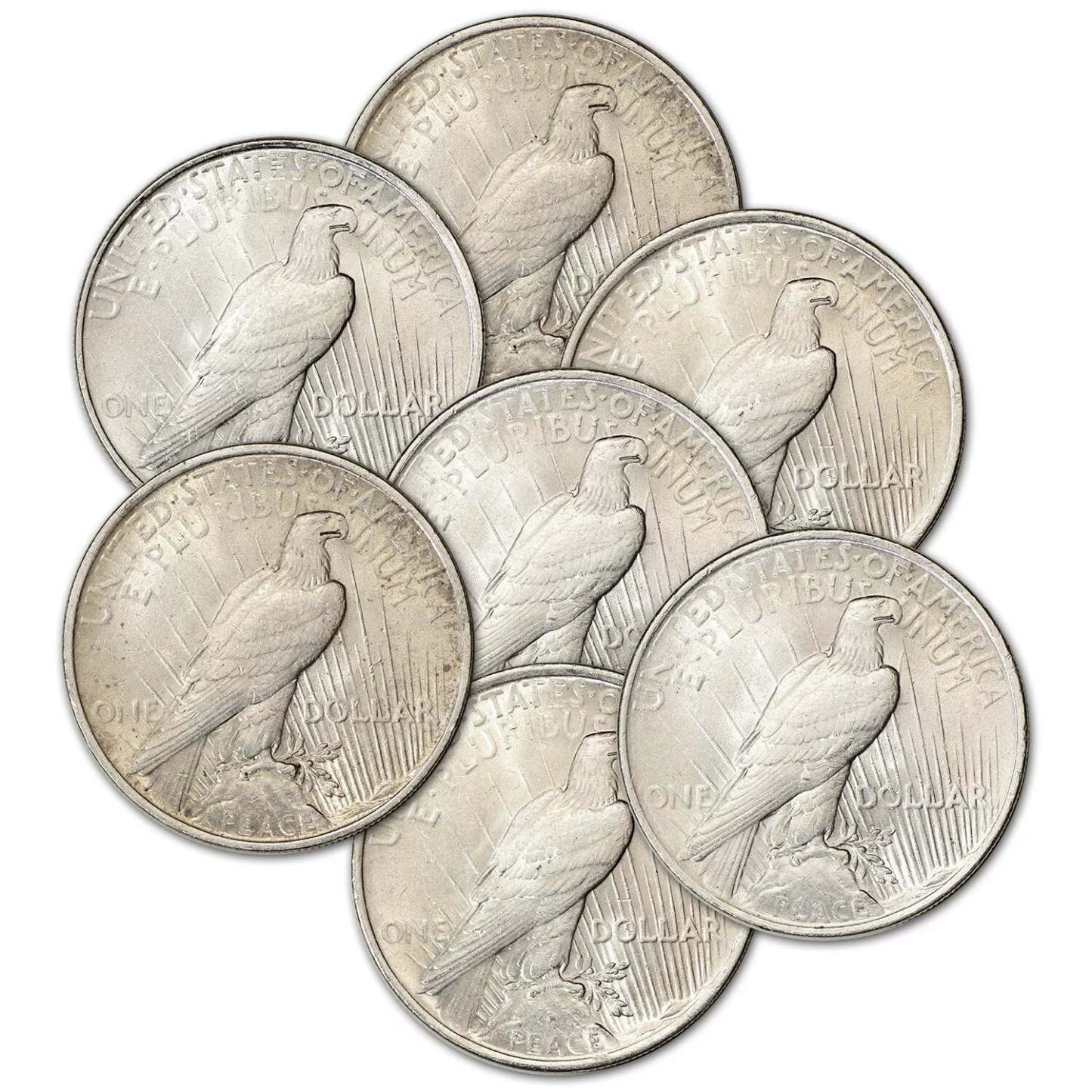 ✯ MIXED DATE ✯The Complete Collection of Peace Silver Dollar【1921~1935】12Pcs