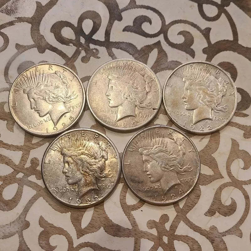 ✯ MIXED DATE ✯The Complete Collection of Peace Silver Dollar【1921~1935】12Pcs