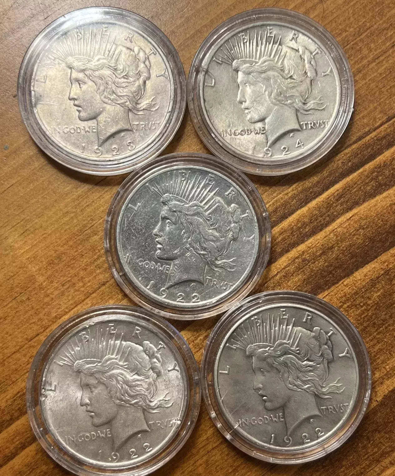 ✯ MIXED DATE ✯The Complete Collection of Peace Silver Dollar【1921~1935】12Pcs