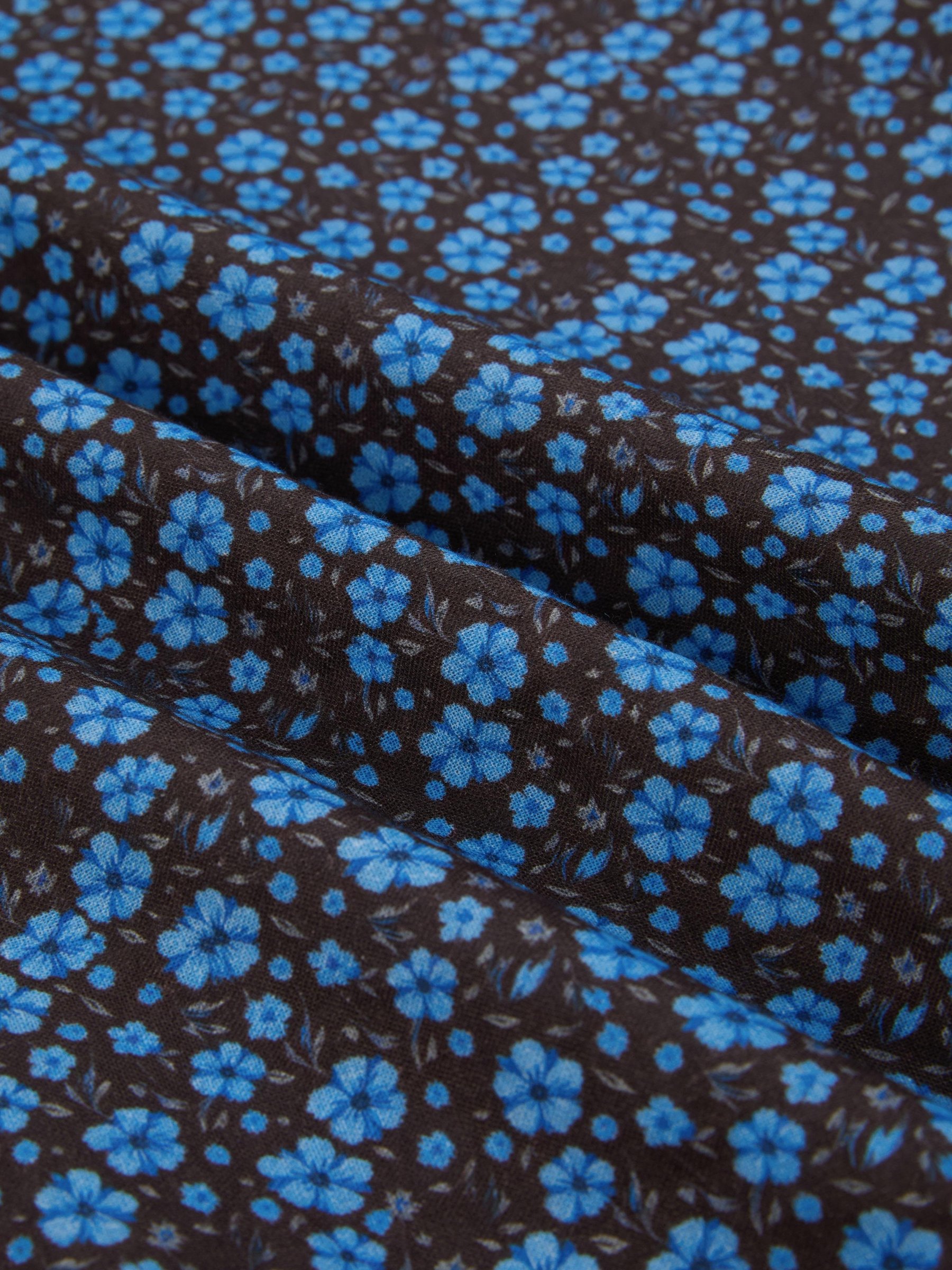 Maxi Cotton Dress, Sleeveless, V Neck, Floral, Lace, Vintage, Blue