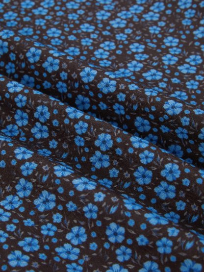 Maxi Cotton Dress, Sleeveless, V Neck, Floral, Lace, Vintage, Blue