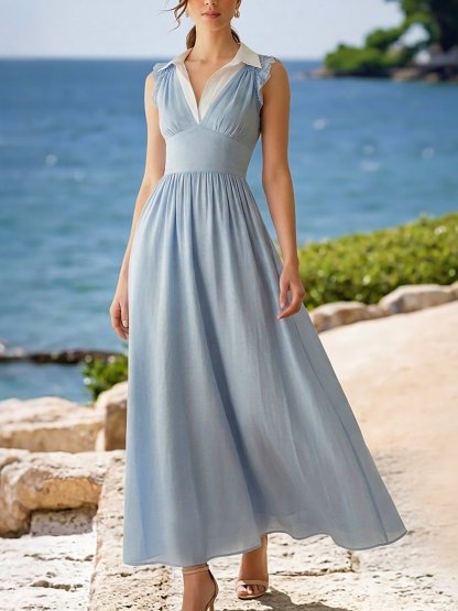 Vacation Cotton Dress With Belt