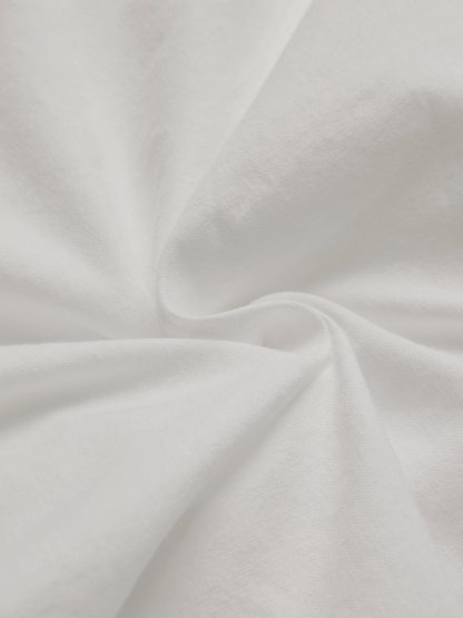 Midi Linen Dress, Sleeveless, Wing Collar, Plain, Button Design, French Vintage, White