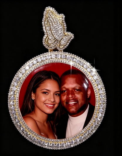 Custom Moissanite Photo Frame Pendant