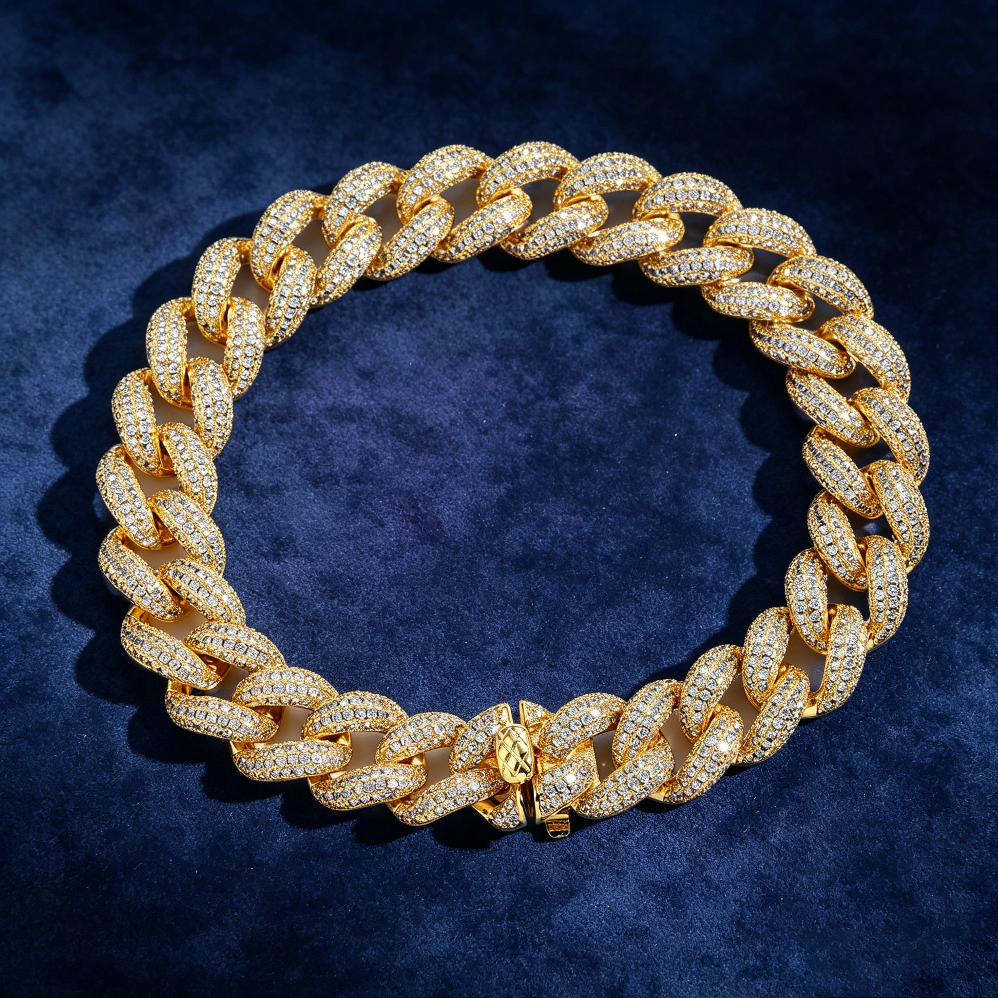 12mm S925 Moissanite 4-Row Cuban Bracelet