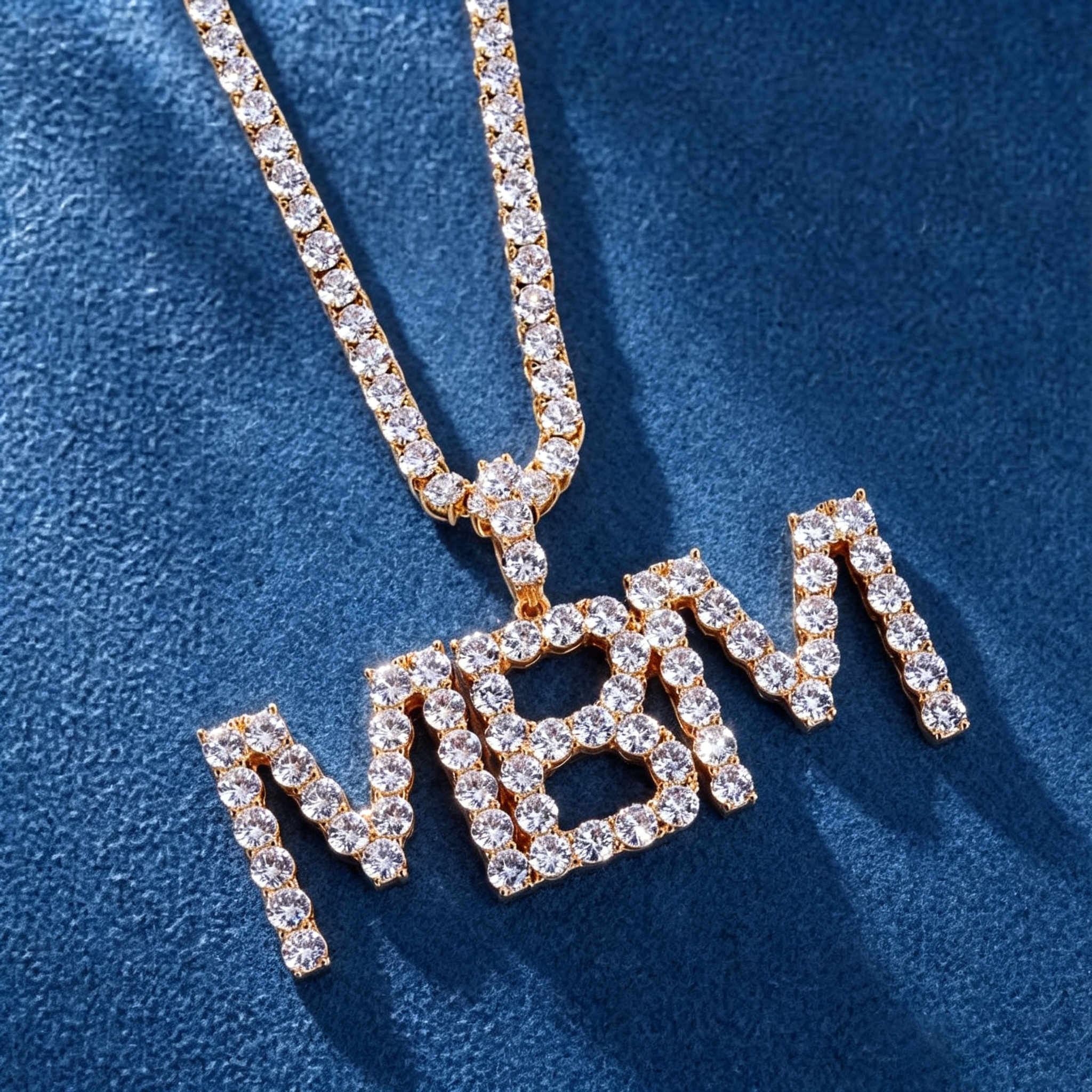 Moissanite Custom Single-Row Letter Pendant