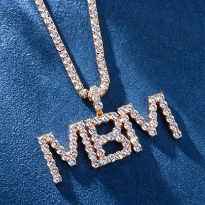 Moissanite Custom Single-Row Letter Pendant