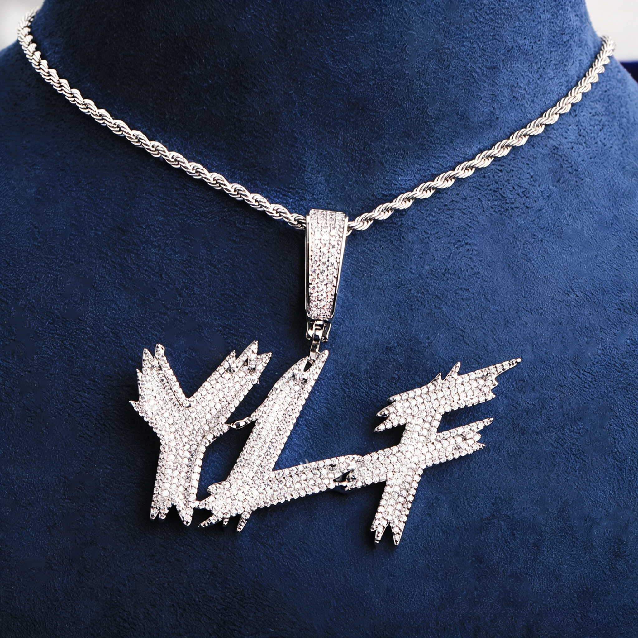 Moissanite Custom Spiky Letter-Splicing Pendant