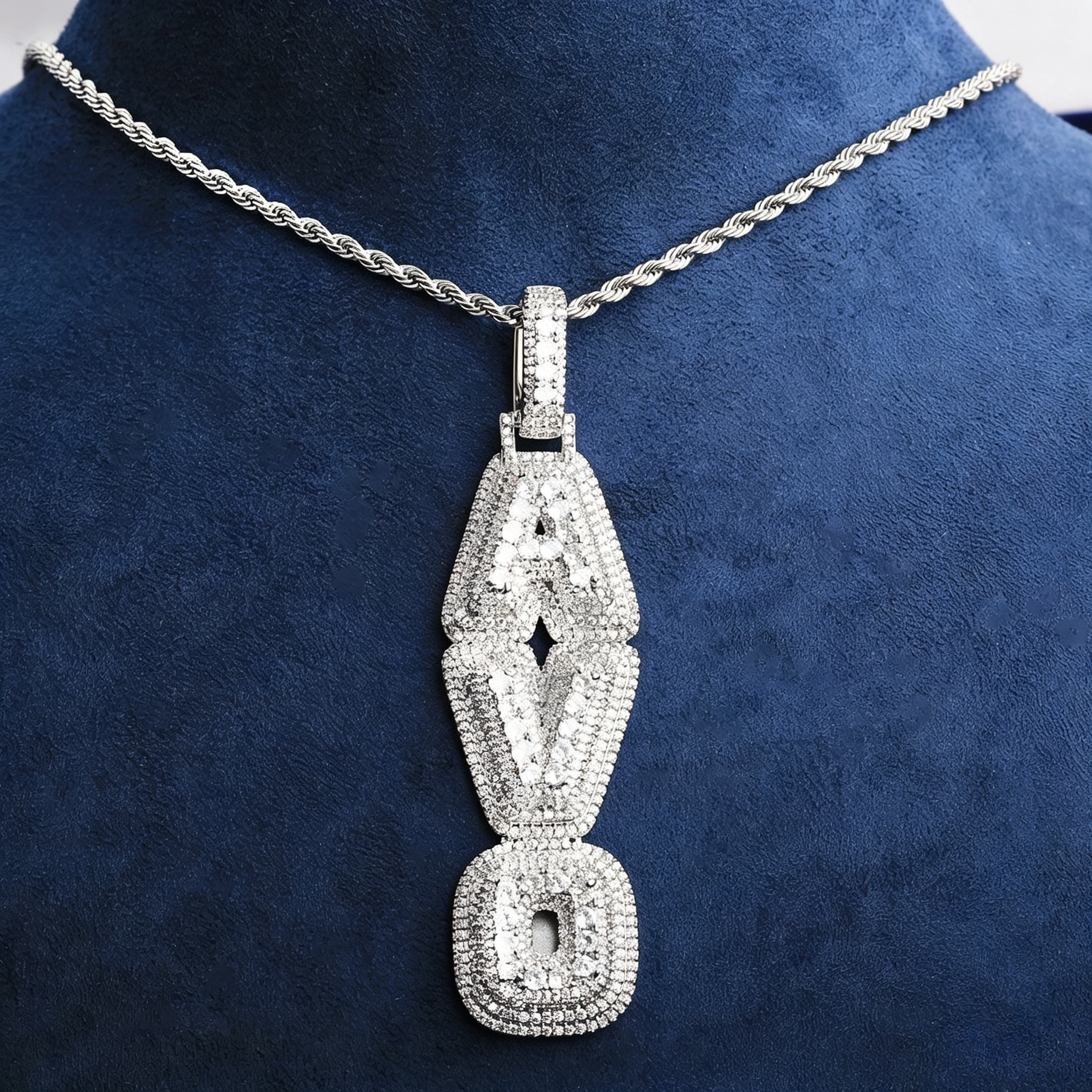 Moissanite Custom 3D AVO Letter Pendant