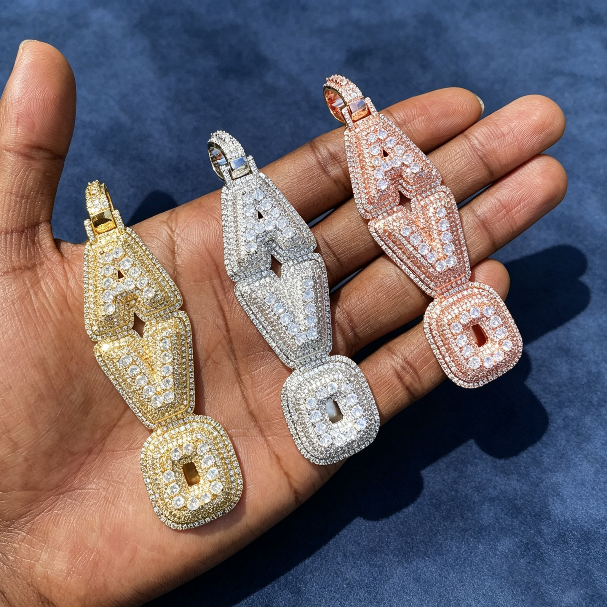 Moissanite Custom 3D AVO Letter Pendant