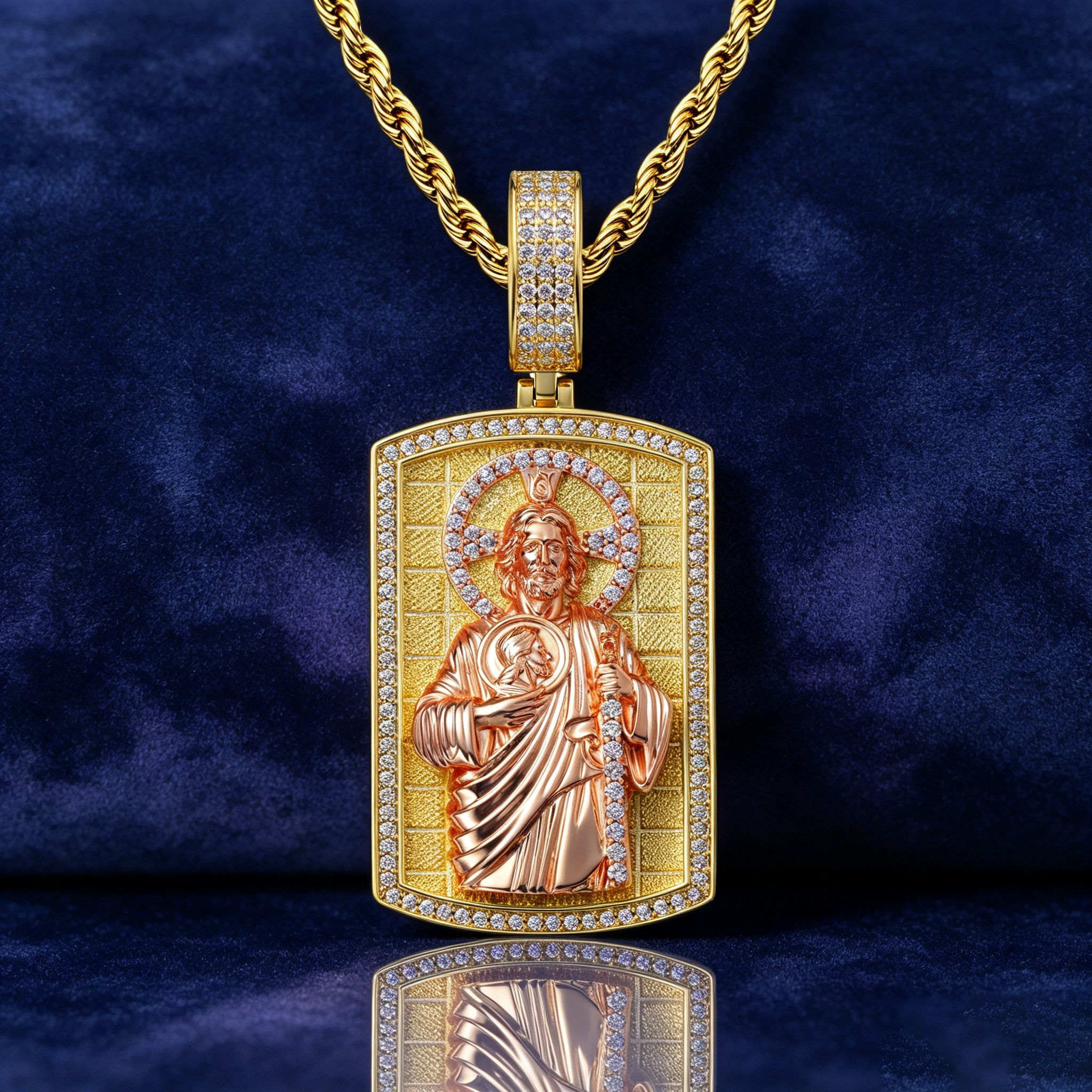 S925 Moissanite Jesus Portrait Pendant