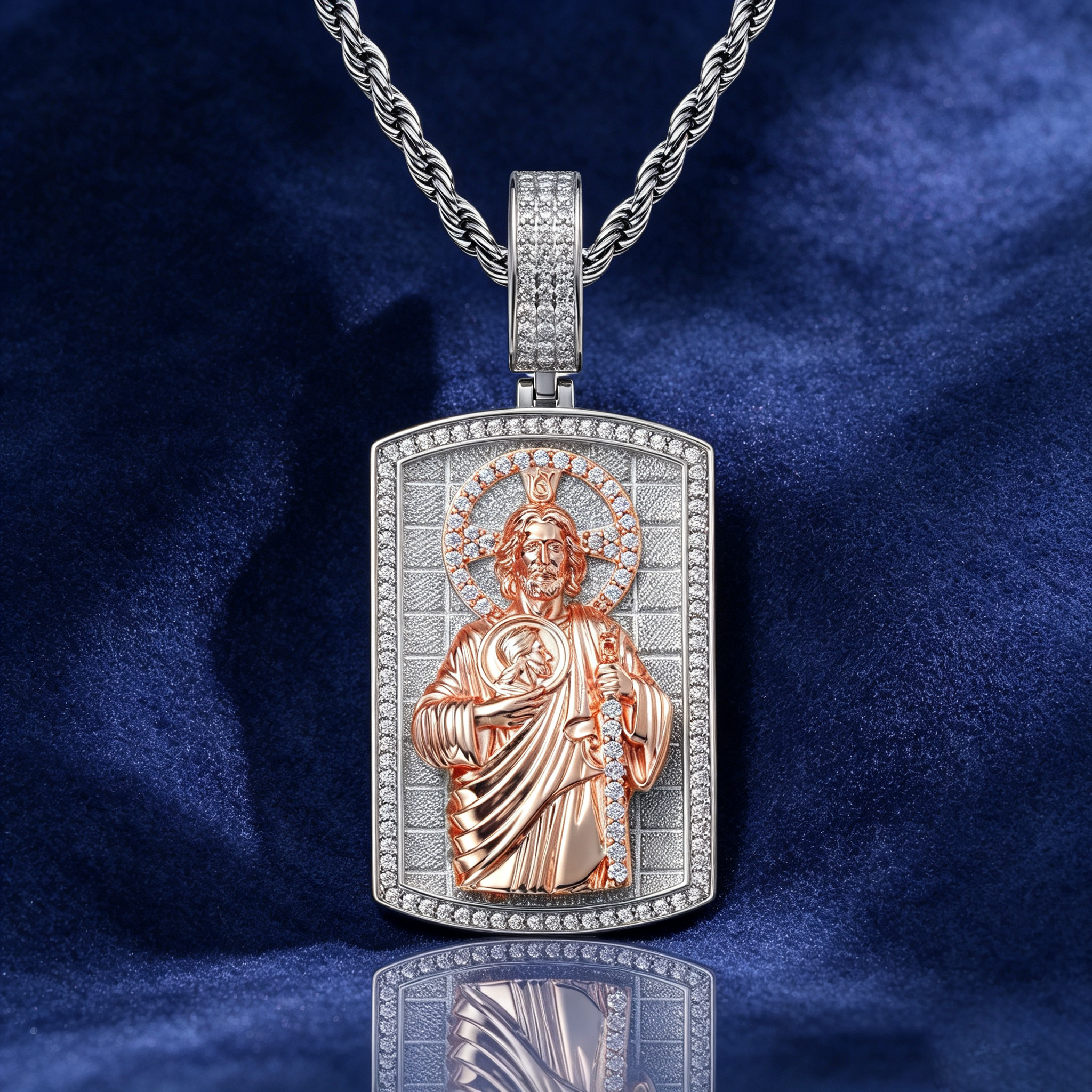 S925 Moissanite Jesus Portrait Pendant